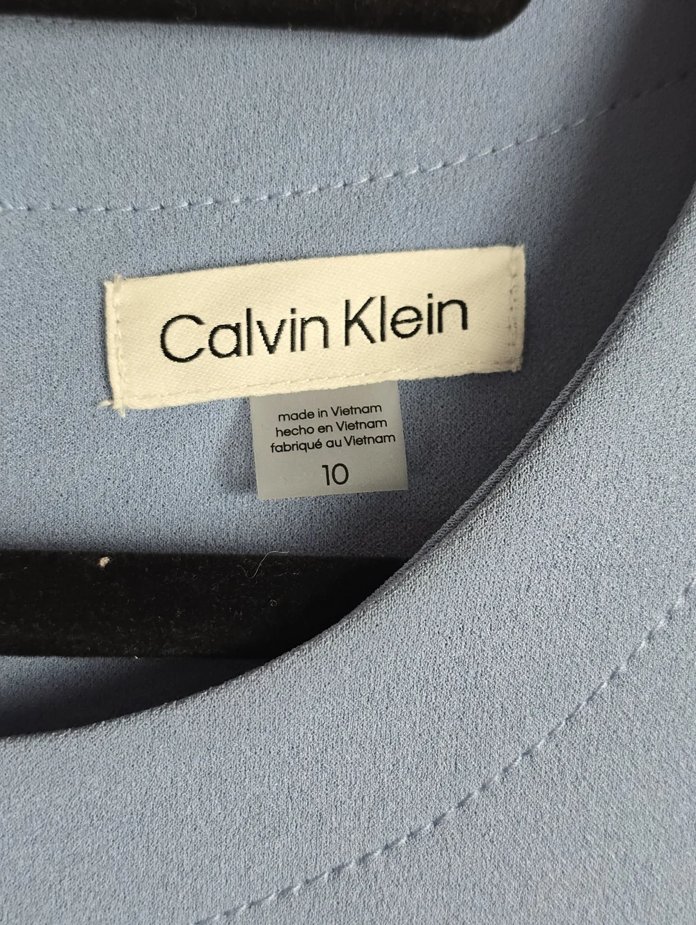 Calvin Klein Classic Blue Knit Sleeveless Fit and Flare Midi Dress - Picture 4 of 8